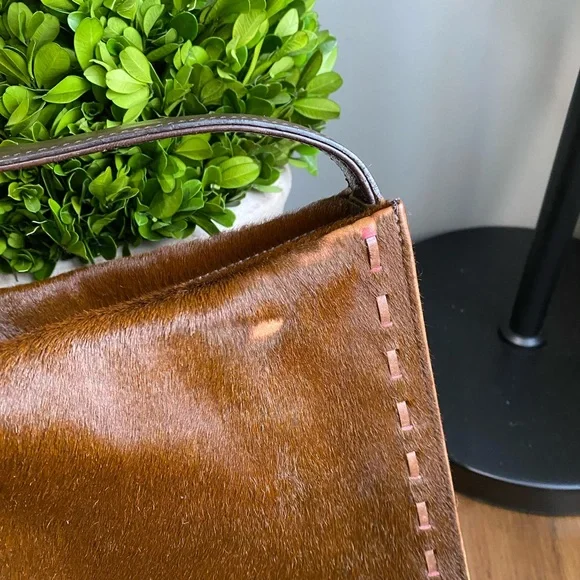 2002 Coach Vintage Y2K Brown Calfhair Stitched Shoulder Bag - Picture 15 of 16